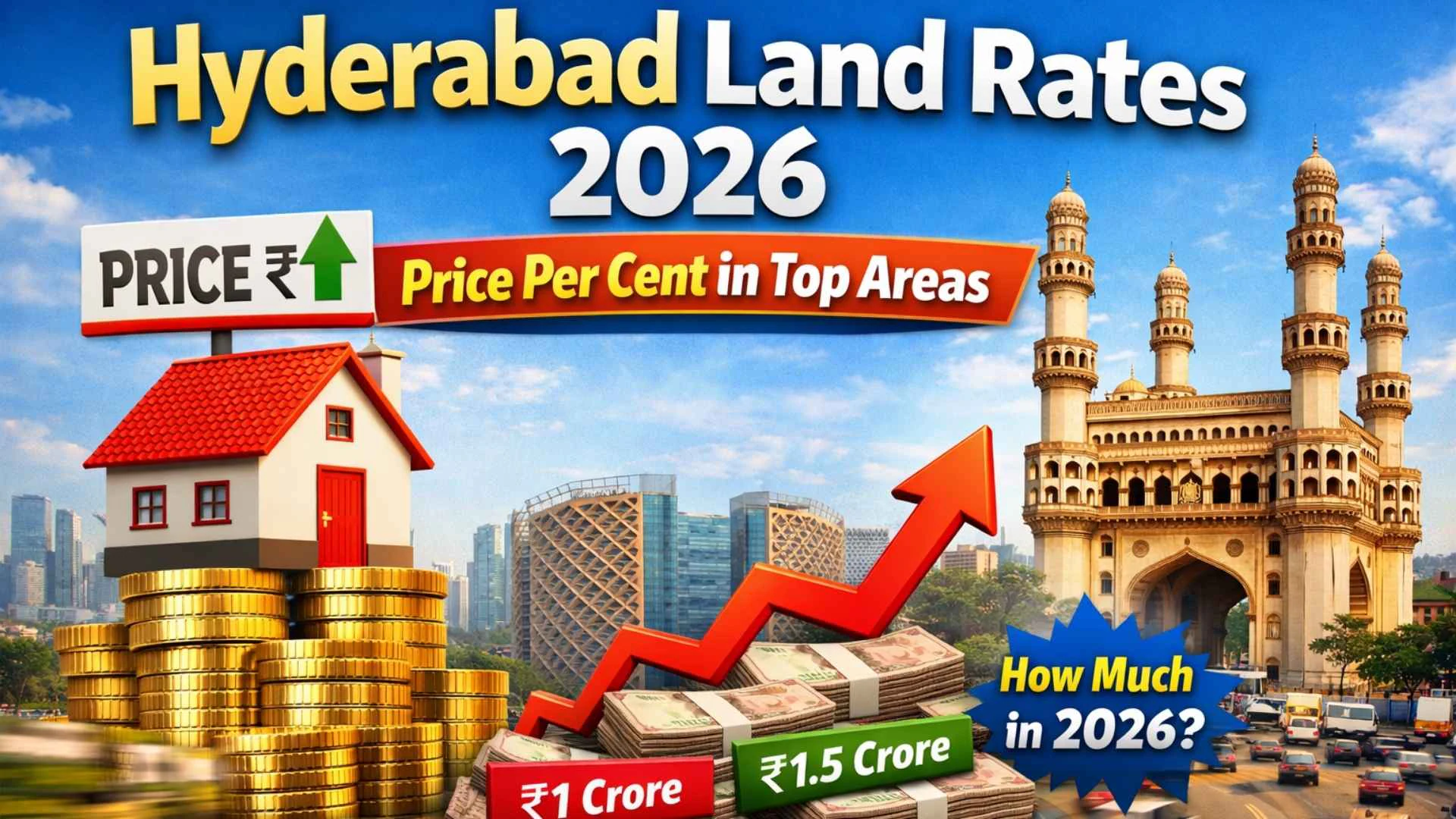 Hyderabad Land Rates 2026: Price Per Cent in Top Areas